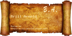 Brill Arnold névjegykártya