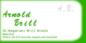 arnold brill business card